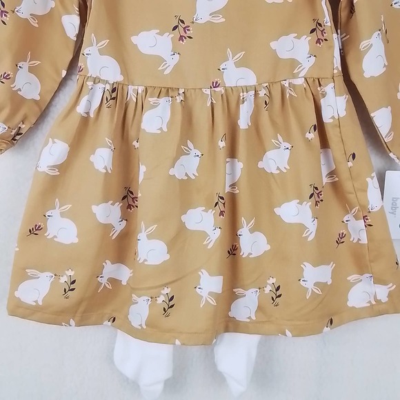NWT Carter's‎ Baby 3-Piece Dress Set Girl's Size 18m in Yellow w/ Bunnies - Picture 6 of 15